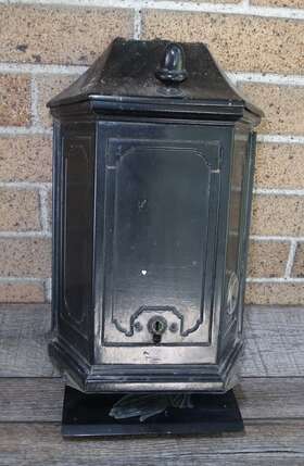 79099 Tudor Vintage Mailtainer Wall Mount Mailbox Newspaper Slot With Prayer Hands