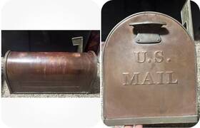 Turkey 840319005286 Vintage Copper Non Locking Mailbox With Brass Accents Made In