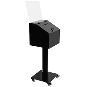 Uedet 640486798765 Large Floor Standing Acrylic Suggestion Box With Lock And Sign Holder