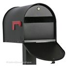 Unbranded Locking Mailbox Heavy Duty Steel Post Mount Black 728632225539
