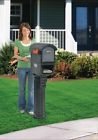 Unbranded Residential Roadside Mail Box Large Heavy Duty Post Mount Front Rear Access Blk 658551232007