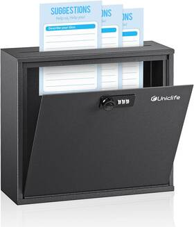 Uniclife 313028583579 Suggestion Box With Resettable Combination Lock And Slot Wall Mounted
