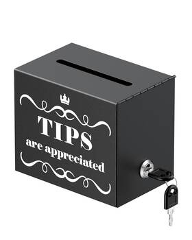 Uniclife 3158 Metal Tip Jar For Bartenders 6 Inch X 4 5 Tips Box