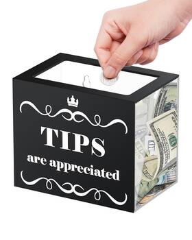 3163 Uniclife Acrylic Tip Jar For Bartenders 6 Inch X 4 5 Plastic Tips Clear