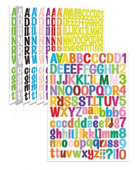 Uncilife-5420 Uniclife 10 Sheets Letter Stickers 1260 Pcs 1 Inch Assorted Colors