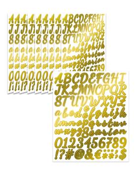 Uniclife Uniclife-5426-gd 10 Sheets Gold Letter Stickers 840 Pcs Scrapbook 1
