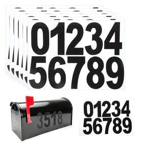 Uxcell 632702114121 6 Pcs 4 Inch Reflective Mailbox Numbers For Outside Waterproof Stickers Black