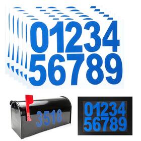 Uxcell 632702114138 6 Pcs 4 Inch Reflective Mailbox Numbers For Outside Waterproof Stickers Blue