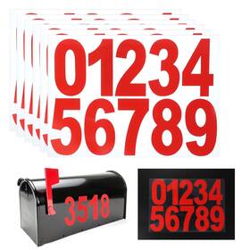 Uxcell 632702114190 6 Pcs 3 Inch Reflective Mailbox Numbers For Outside Waterproof Stickers Red