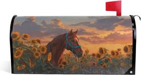 Vdsrup 313094982993 Vdsrop Horse Sunflowers Mailbox Covers Magnetic Animal Flowers Wraps Post Letter