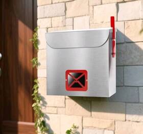Verinsiroin 739768990482 Stainless Steel Wall-mount Mailbox For Rectangle No Lock Stailless