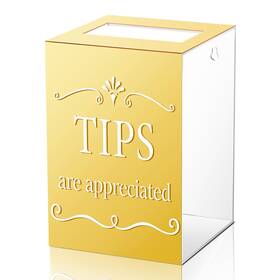 Bs-vesici-3376 Vesici Acrylic Donation Box 6x6x8.6 Inch Tip Jar For Cash Collection And Raffles