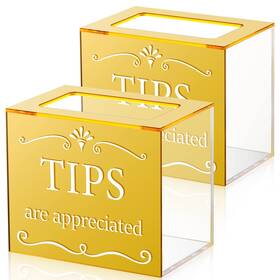 Bs-vesici-3398 Vesici 2 Pcs Acrylic Tips Jar Donation Tip Bucket 6 X 4 5 Inch Collection Money St