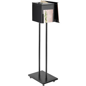 Yjx86wx94hx8dfncg Vevor Floor Standing Suggestion Box Donation With Stand And Rolling Wheels Black