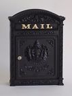 Victorian Post Locking Dropbox Wall Aluminum Key Black Mounted Vintage Mailbox