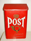 - Vintage Metal Euro Post Sweden Shabby Red Crown Mailbox Royal Trumpet