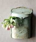 Vintage Shabby Chic Green Mailbox Weathered Post Wall D Cor Accent Letter Holder 807472714844