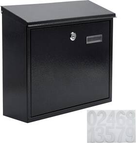 Mb-237 Vorvil Wall Mount Mailbox With Lock Box For Letters Parcels Or Key Storage Black