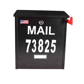 Wall Mount Locking Mailbox Black Large Capacity Security