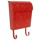Wall Slot Mounted Rustic Brick Nacho Vintage Style Retro Steel Mailbox Red