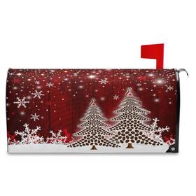 Wamika 035494697195 Merry Christmas Tree Winter Snowflake Pine Mailbox Covers 21x18