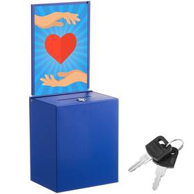 Yoa-weekgrat-0228 Weekgrat Metal Donation Box With Lock 6.7x5x8 Inch Ballot Suggestion Slot Tip Jar Fundraising