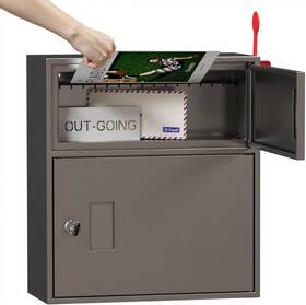 0000310 Wehere Large Locking Wall Mount Mailbox Rustproof Steel Usps Compatible