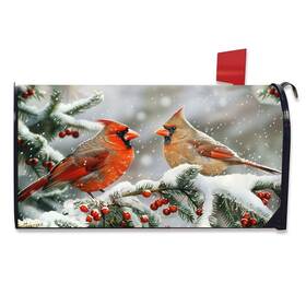 Wenngeibort 973957133821 Christmas Cardinal Bird Winter Mailbox Covers Magnetic Standard 21l X 18w In Mag