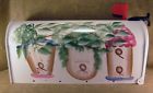 White Country Garden Birdhouses Hand Mailbox Leaves Painted Vines