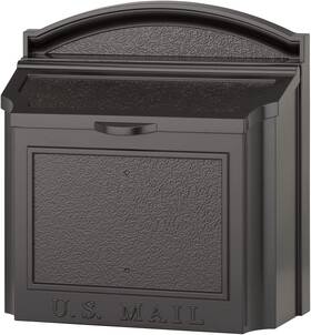 70741 Whitehall Wall Mailbox - Locking Black Extra Large