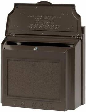70742 Whitehall Wall Mailbox - Locking French Bronze Extra Large