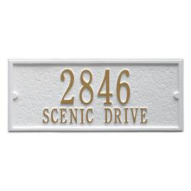 1425wg Whitehall Products Mailbox Side Panel White Gold Aluminum Personalize Plaque Weatherproof Rustproof