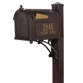 16315 Whitehall Products Mailboxes With Post French Bronze Streetside Aluminum Alloy