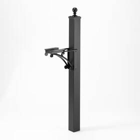 Whitehall Products 313111974963 Deluxe Mailbox Post And Brackets In Black