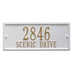 Whitehall Products 445027693652 Mailbox Side Panel White Gold Aluminum Personalized Plaque Weatherproof Rustp