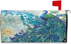 Wihve 726084667181 Mailbox Cover Magnetic Beautiful Peacock Mail Wraps 18 X 21 Inch