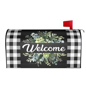 Wofole 614167634215 Spring Mailbox Covers Magnetic Standard Size Sage Welcome Summer Post Box Mailbo