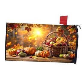 Autumn-7-16 Wofole Autumn Mailbox Covers Magnetic Standard Size Pumpkin Post Box 21 Inch X18 Autumn-2