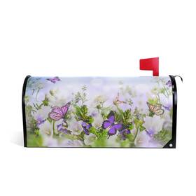 Woor 091908321582 Butterfly Mailbox Cover Garden Flower Yard Decor Oversize 25.5x20.8 Outdoor Wrap