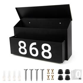 M10ws001bk01usx Wowstar Wall Mount Mailbox For Outside Large Capacity Rust-proof Metal Post Box House