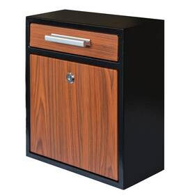Xhlokk B0dhbt9ph9 Locking Wall-mount Mailbox Wood Vintage Metal Mailboxes For Outside