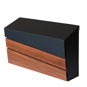 Mb067-nw-noflag Xhlokk Wall-mount Mailbox Walnut Wood Panel Rust Resistant Large Capacity House Ma