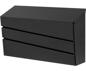 Mbo67 Xhlokk Black Wall Mount Mailbox Keyless No Flag Galvanized Steel Outdoor