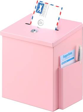 Xydled 445009396359 Suggestion Box With Key Lock Locking Metal Donation Ballot Drop