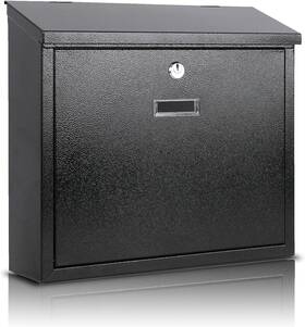 Xydled 726962988346 Locking Mailbox Wall Mounted Security Large Capacity Black