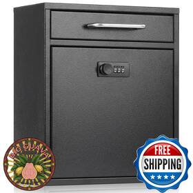 B08jyvgcdq Xydled Wall-mount Locking Mailbox With Combination Lock Steel Outdoor