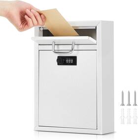 Yaocom 313106999919 Wall Mount Mailbox With Combination Lock Large Locking Security For Outs