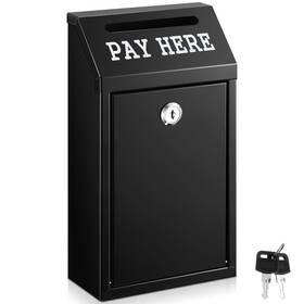 Xie-yaocom-1668 Yaocom Safe Cash Box Money Collection Metal Donation With Lock Wall Mount Pre Dr