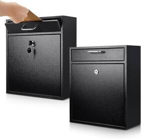 Xie-yaocom-2128 Yaocom 2 Pcs Locking Mailbox With Key Lock Outdoor Large Wall Mount Black
