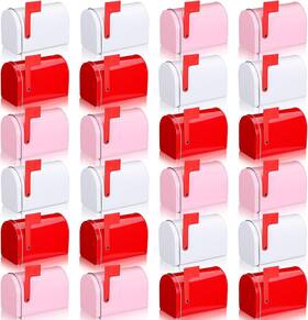 Xie-yaocom-2171 Yaocom 24 Pcs Valentines Day Tin Mailbox Valentine Party Favors Play Va